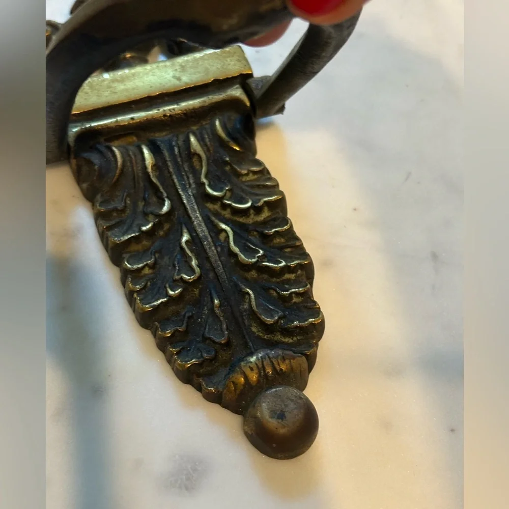 Antique Acanthus Leaf Brass Door Knocker